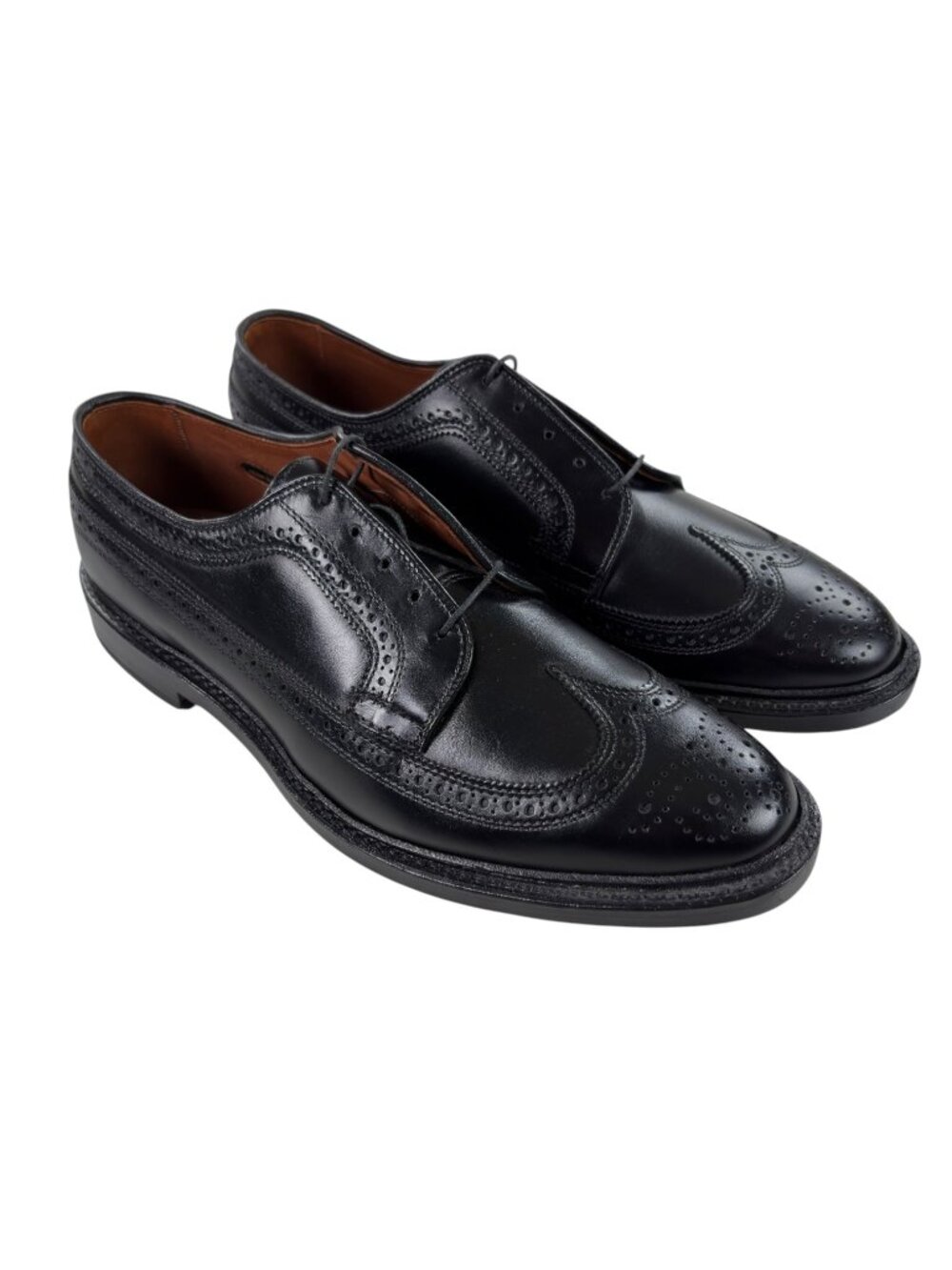Allen Edmonds MacNeil Derby Dress Shoes Mens Size 9.5 D Longwing Brogue Black